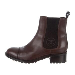 Chanel Brown Leather Boots